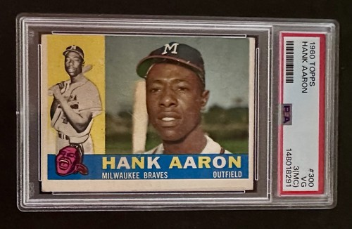 1960 Topps Hank Aaron #300 (HOF) Milwaukee Braves PSA 3 (MC) VG Freshly Graded!