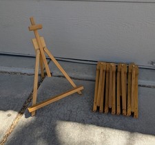 Vintage Lot of 5 Wooden Tabletop Desktop Folding Easels