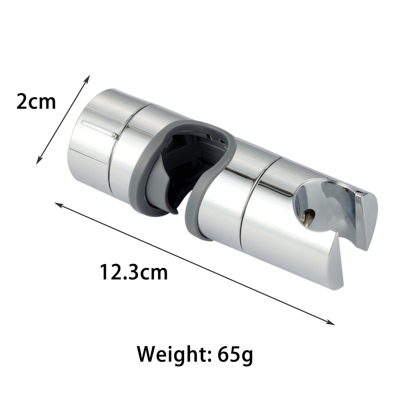 Adjustable Universal 18-25mm Chrome Shower Rail Head Slider Holder Bracket