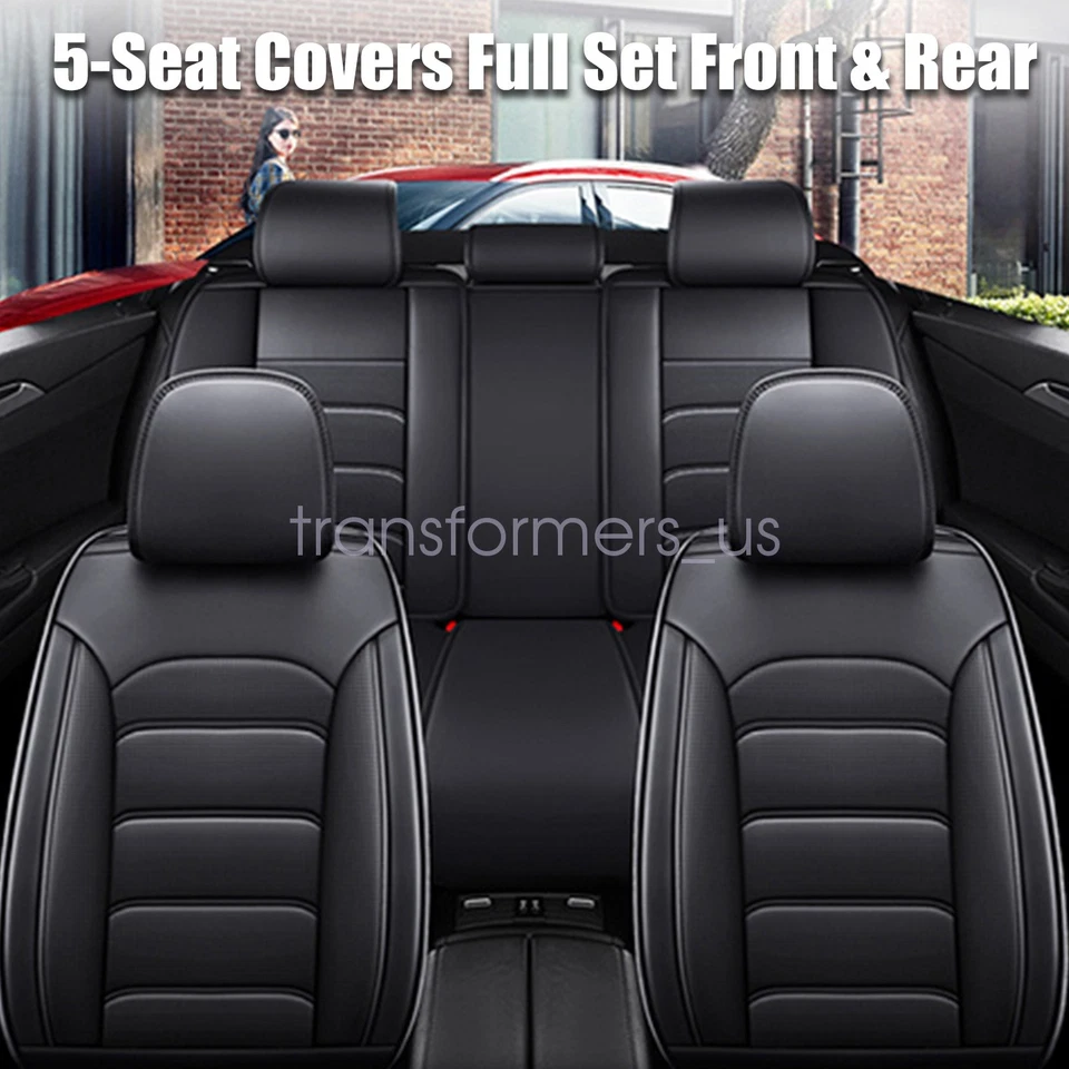 Fits BMW 335i 530i Car Seat Cover 5 Seats Front Rear Seat Protector PU Leather Foto 4 de 4
