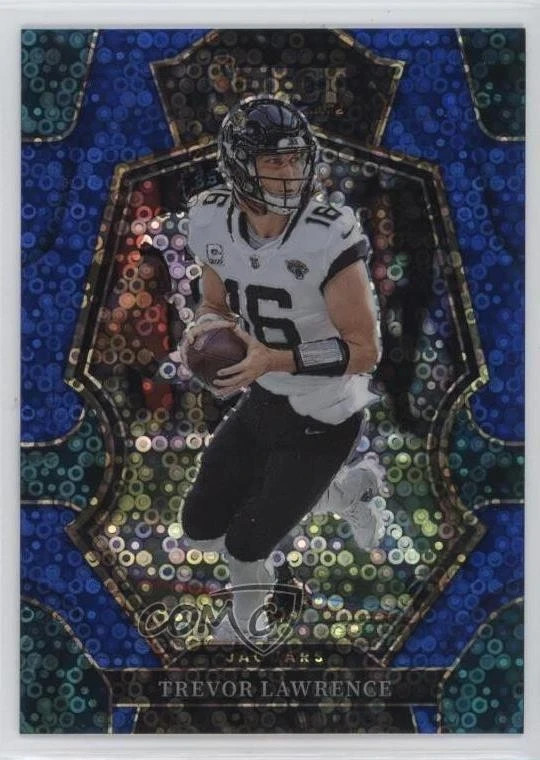 2022 Panini Select Trevor Lawrence Premier Level Blue Disco /25 Jaguars #145