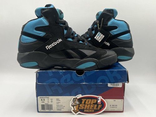 Reebok Shaq Attaq Black Azure 2013 Size 8.5 Shaquille O’Neal Authentic Used 