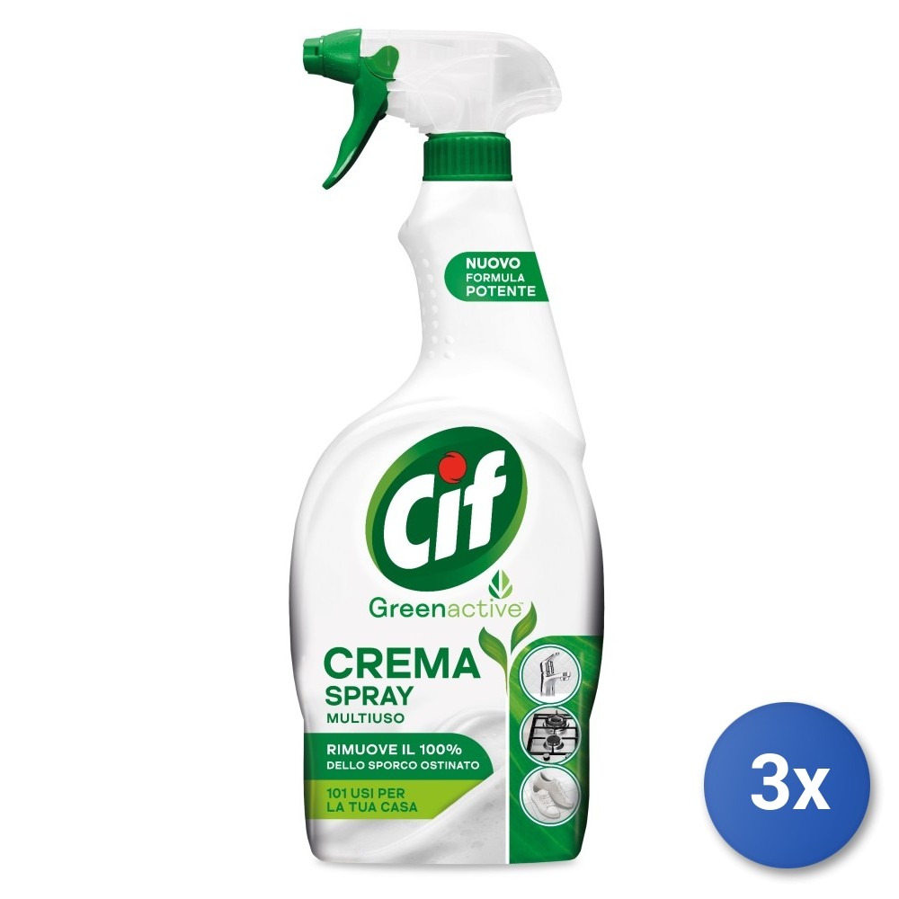 3x Cif Cream Degreaser Trigger 650 Ml. Green