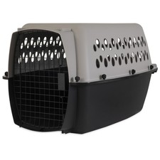 Pet Portable Kennel Dogs Hard-Sided Travel Carrier Durable Metal Door Black 
