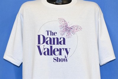 vintage 80s DANA VALERY SHOW ITALIAN SINGER BUTTERFLY FOX TV WHITE t-shirt XL