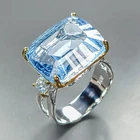 24 ct IF Quality Natural Blue Topaz Ring 925 Sterling Silver Size 8 /R471150