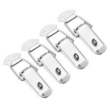 4 Pcs 0.8 Inch 201 Stainless Steel Spring Loaded Toggle Latch with Lock, Silver