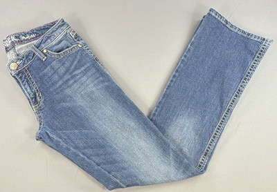 Rock 47 Wrangler Womens 7/8 Bootcut Jeans Embroidered Pocket Western