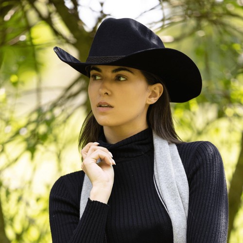 Classic Western-Cowboy-Hat Men Womens Wide Brim Cowgirl Hats Felt Fedora hat ... - Picture 4 of 7