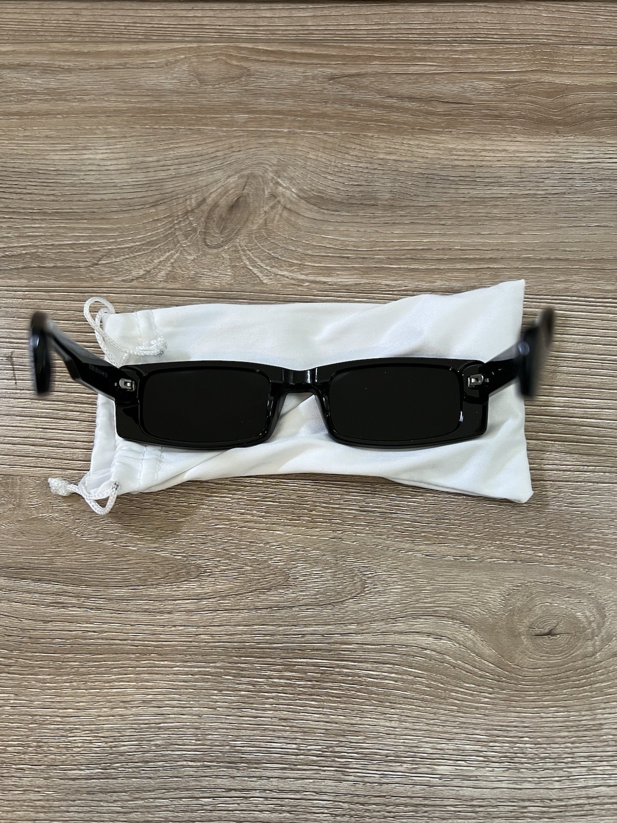 Rectangle Black Sunglasses - image 4