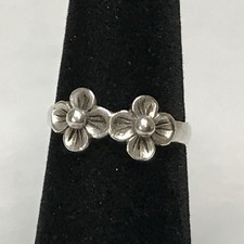 Vintage MARSALA Sterling Silver Two Flower Blossoms Ring /Size 5.5 1.95grams