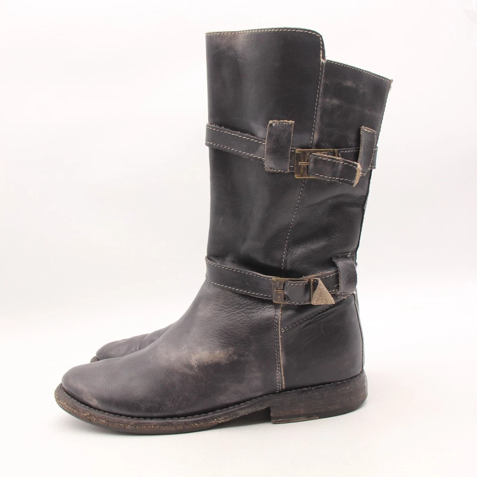 Botas Bed Stu Cobbler Series Sandover para mujer 6 negras hebilla de cuero envejecido Foto 4 de 4