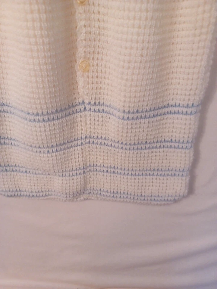 Saco de dormir RN PORTUGAL 0-6M bebé niño. Tejido blanco/azul, bordado, capucha costaba $52 Foto 3 de 4