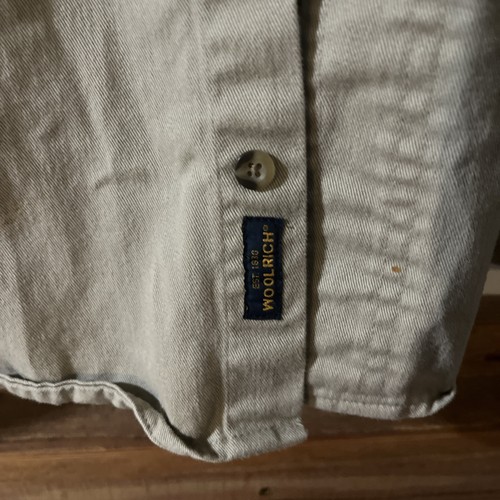 Vintage Woolrich Rugged Canvas Outdoorwear Size Medium Tan Long Sleeve Shirt - Picture 6 of 7