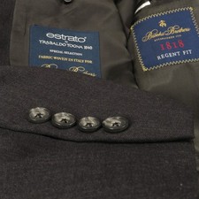 Brooks Brothers 1818 Blazer 46L Regent Charcoal Estrato Wool Jacket ITALY Made