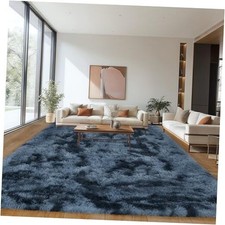 8x10 Area Rugs for Living Room Bedroom, Ultra Soft 8x10ft Tie-dyed Blue Grey
