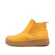 Bugatti Damen Chelsea Boot Nubuk Gelb Stiefelette Nubukleder Schuhe Boots EU 37