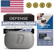 Defense Antifungal Bar Soap | Jock Itch, Ringworm, Athlete's Foot, Skin Fungu...