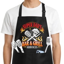 Funny Grilling Apron HeavyDuty BBQ Cooking 2 Pockets Dad Father Gift