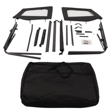 Fits 87-95 Jeep Wrangler YJ Soft Top Kit Front Upper Half Doors w/Tinted Windows