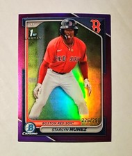 Starlyn Nunez 2024 1st Bowman Chrome PURPLE REFRACTOR 226/250 #BCP-207 Raw RC N6