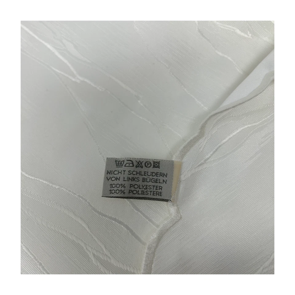 Vintage German Labanny Beige Sateen Scallop Trim Square Dining Tablecloth 64x50 - Image 3 of 4