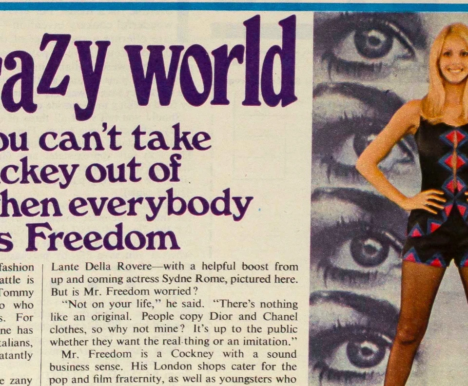 Sydne Rome Mr Freedom Tommy Roberts fashion designer interview 70s MAGAZINE VTG - Image 3 of 4