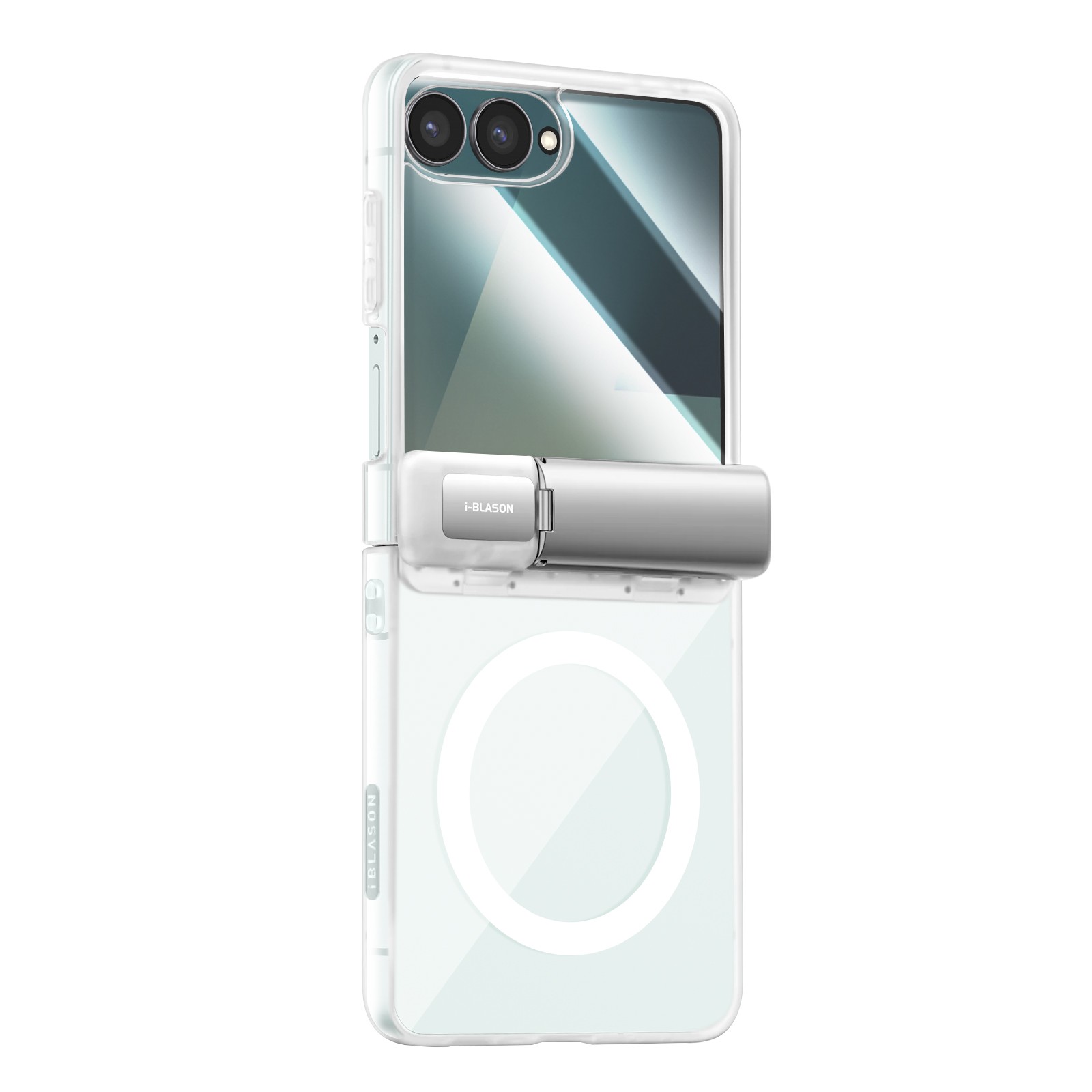 Coque Galaxy Z Flip7 transparente coque de protection robuste béquille antichoc pour smartphone