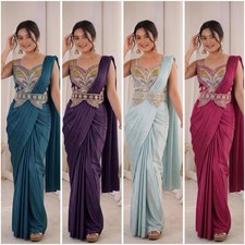 DESIGNER SARI BOLLYWOOD SAREE BLOUSE ETHNIC READY MADE PARTY WEAR