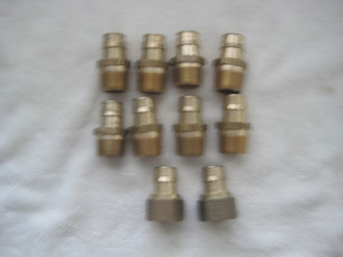Lot of 10 Uponor LF Brass Sweat Adapters 3/4" PEX  For Expansion tool