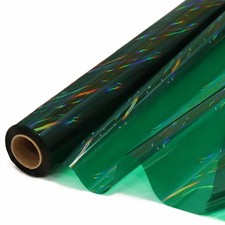 Green Iridescent Cellophane Wrap Roll 34 Inch x 100 Ft Colorful Cello Film