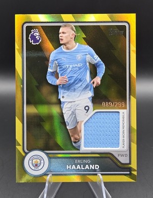 2026-27 Topps Premier League Erling Haaland Yellow Parallel Relic /299 #BR-EH