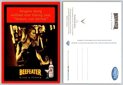 Beefeater Gin Martini Recipe Advertising Postcard ''Shaken Not Stirred''