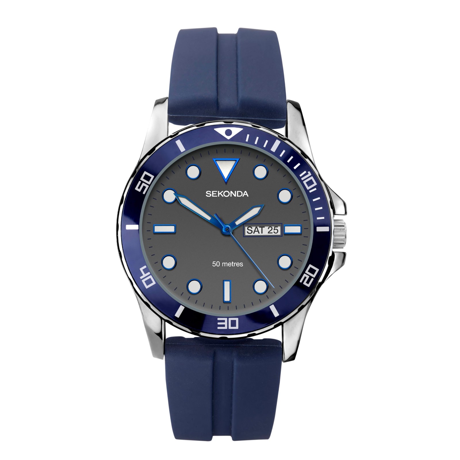 Sekonda Sport Watch 1702 Grey Dial , Blue Bezel and Strap - Image 7