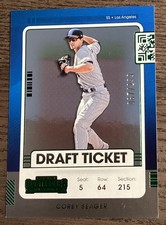 2021 Panini Contenders Draft Ticket COREY SEAGER Green Foil /299 Dodgers!