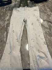 Abercrombie Girls Bootcut Floral Beige Denim ...