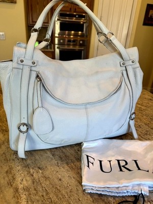 Furla White Leather Large Hobo Shoulder Bag VGUC Summer Handbag Dust Bag Incl