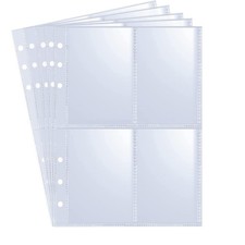 A5 Binder Sleeves 20 Pack 4 Pocket Double Sided Trading Card Pages 160 Pockets