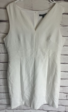 NWT Banana Republic Women's Size 18P White Sleeveless Knee Length Dress