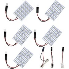 5-Pack Blue 5050 24SMD Led Panel Dome Light Lamp Auto Car Reading Interior Lamp