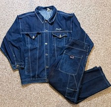 Men  s Y2K Phat Farm Denim Set Jacket And Baggy Pants. Size XL. Pants 36  X 30  