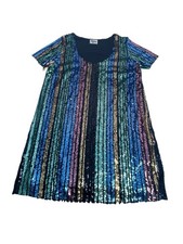 Show Me Your Mumu Katie Dress Cocktail Stripe Sequins Medium Rainbow Eras Swift