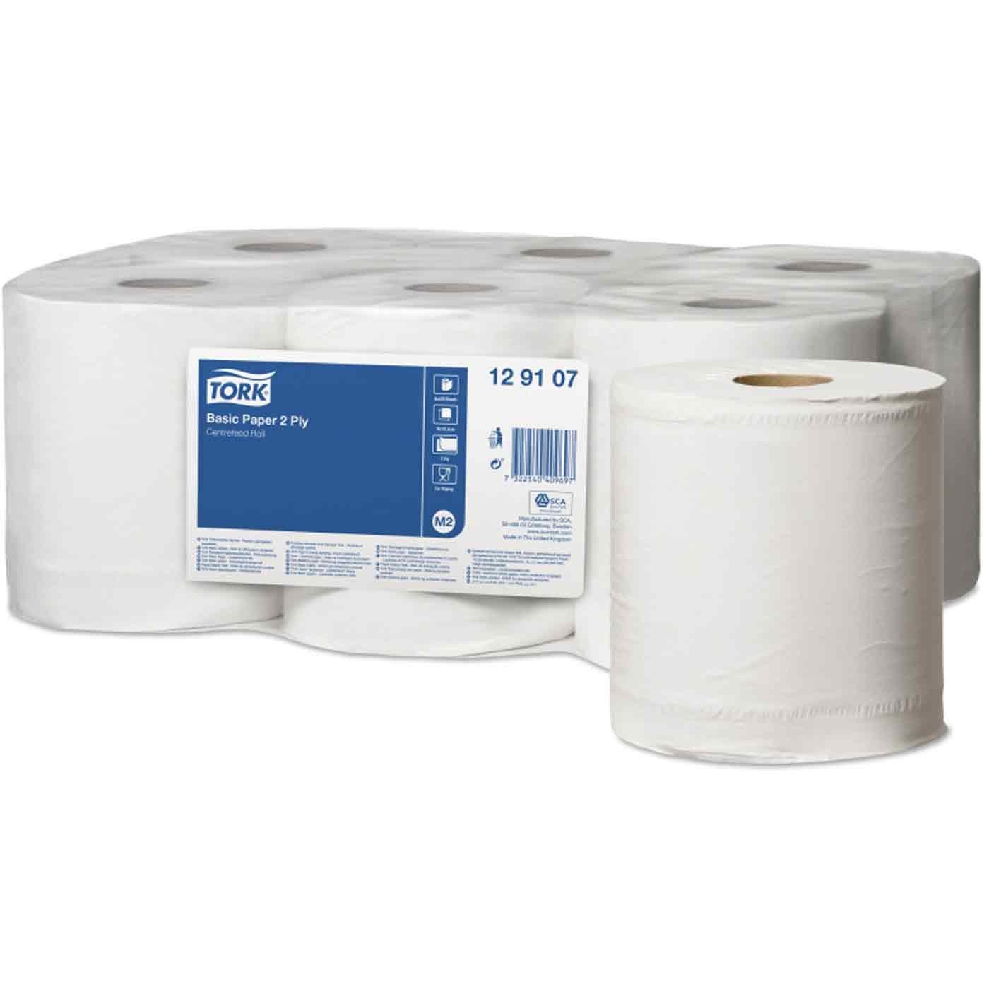 Tork M2 Centre Feed Blue Wiping Basic Paper Towel Roll Centrefeed Pack 6 x 150m - Image 6