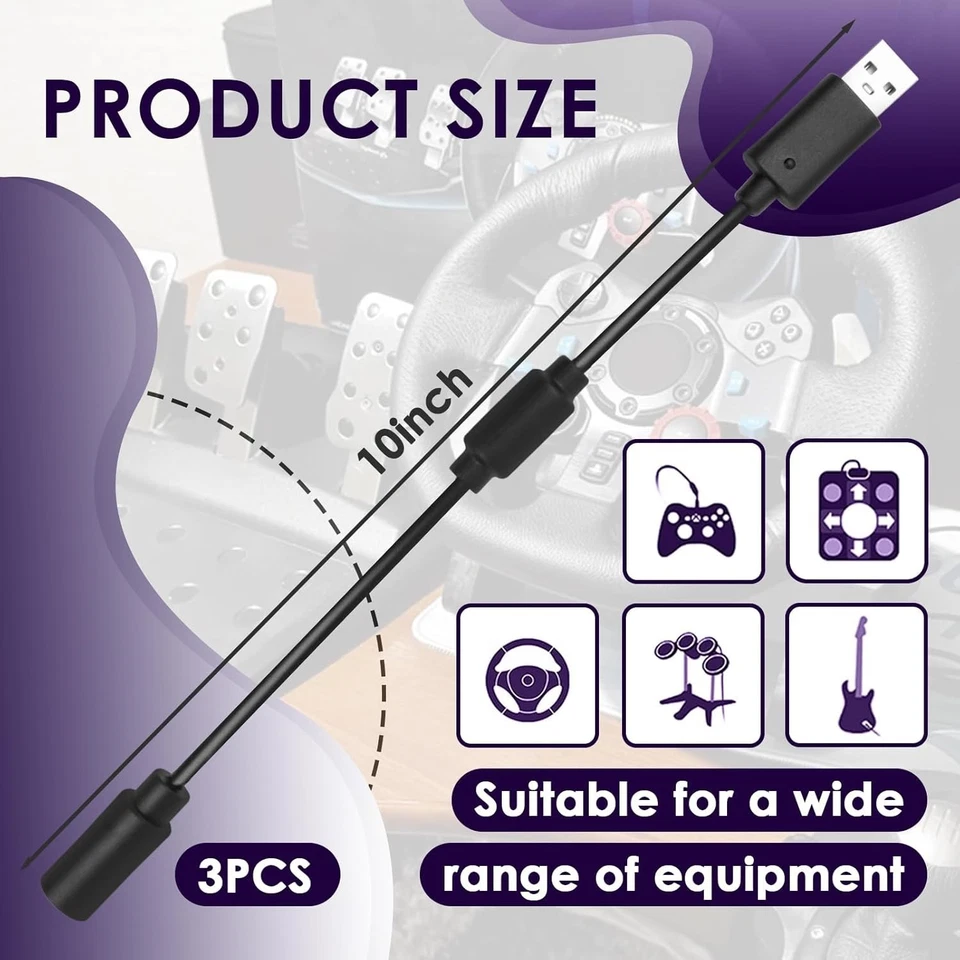 USB Breakaway Cable for Xbox 360, Rocksmith Real Tone Cable, Xbox Controller Cor - Image 4 of 4