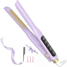 Hair Straightener and Curler 2 in 1, Portable Curling Iron Straightener