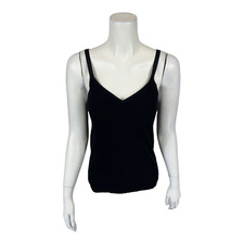 Breezies Seamless Soft Support Camisole with Built-In Bra Solid Black Small Size