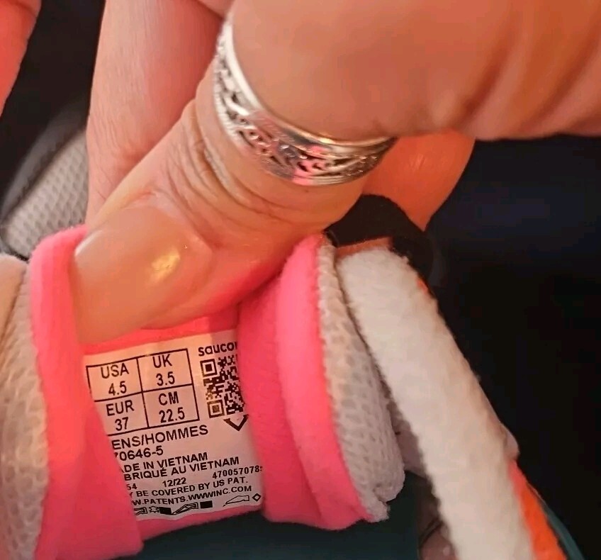 Men's Size 4.5 - Saucony 3D Grid Hurricane White Orange thumbnail 6