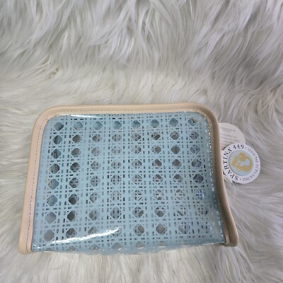 New! Spartina 449 Clear Travel Case 7x5'' Blue NO TRAVEL BOTTLES 