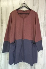 LOGO Lounge Lori Goldstein 1X Long Sleeve Open Front Top Cardigan Pockets