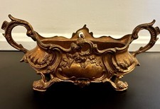 Art Nouveau Bronzed French Planter Jardinière Ornate Footed Centerpiece